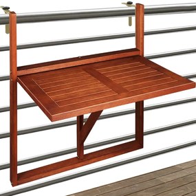 Casaria Závesný balkónový stolík HANS, 65x45x87cm, hnedá