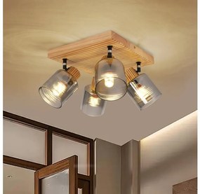 Brilagi - Bodové svietidlo HYGGE 4xE14/15W/230V kaučukovník/dymová