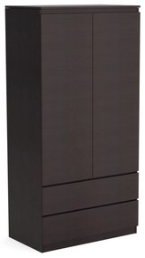 Šatní skriňa 90cm so 2 zásuvkami a vešiakom LUNE Wenge