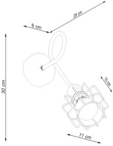 Nástenné svietidlo Beluci, 1x čierne drôtené tienidlo