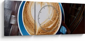 Obraz - Latte Art (s hodinami) (90x30 cm)