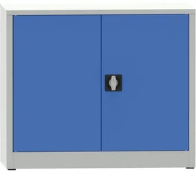Dielenská policová skriňa na náradie KOVONA JUMBO, 1 polica, zváraná, 800 x 950 x 500 mm, sivá / modrá