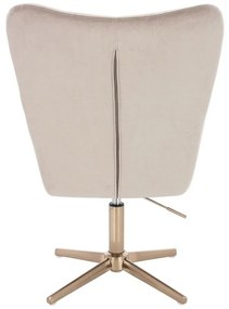 LuxuryForm DESIGN Kreslo AURORA VELUR na zlatom kríži - latte