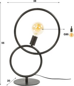 Stolová lampa 70-19 Loop 1L Artic Black  - Komfort-nábytok