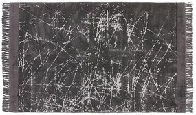 Viskózový koberec 140 x 200 cm tmavosivý HANLI Beliani