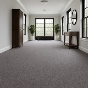 Tapibel, Metrážny koberec Cobalt SDN 64050 - AB tmavý antracit, záťažový, na mieru, šíře 4m,5m, šedá, ab (mriežka), chodba / predsieň