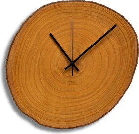 Nástenné hodiny z plátu dreva s letokruhmi a kôrou | KOR: Amber - 3072 26-29 cm 4801-115567 KOR001-29-AMBER