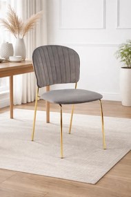 JEDÁLENSKÁ STOLIČKA SENNA SIVÁ + ZLATÉ NOHY