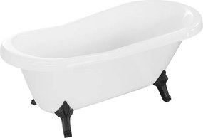 Mexen Retro voľne stojaca vaňa 150 x 73 cm, biela, čierne nohy - 53251507300-70