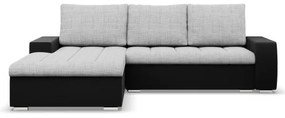 Rohová rozkladacia sedačka AURORA ľavá sivá / čierna