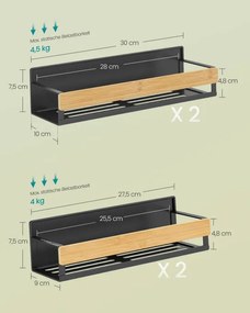 Sada kuchynských políc KCS062BH01 (4 ks)