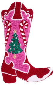 Dekoračný vankúš s vianočným motívom z materiálu buklé 48x35 cm Santa's Howdy Christmas Boot – Catherine Lansfield