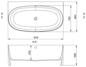 Vima 106 - Vaňa k stene 1580x860 mm, biela