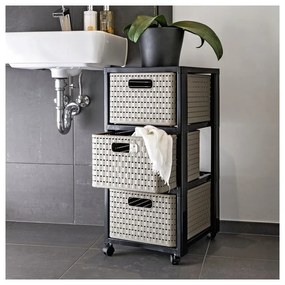 Sivý plastový kúpeľňový regál 32,5 x71 cm Country – Rotho