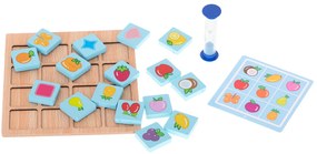 KIK Drevená stolová puzzle hra pamäť ovocia a tvarov