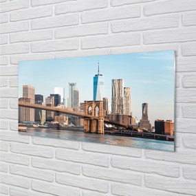 Obraz na akrylátovom skle Panorama bridge river 100x50 cm