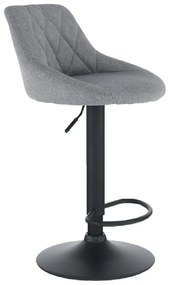 Barová stolička TERKAN — ekokoža/kov, viac farieb sivá/čierna