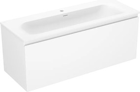 Mexen Orio, kúpeľňová skrinka 120 cm s umývadlom Vela, 1 zásuvka, biela matná, 91A10-12047-1-BF01-W23M01