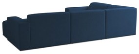 Tmavomodrá rohová pohovka z textílie buklé (do "U") Roxy – Scandic