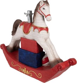 Christmas Tree Stand Rocking Horse 73x21x61 Cm White Ceramic Material - 61.0 cm
