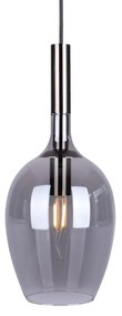 Závesné svietidlo Lugano, 1x grafitové sklenené tienidlo, b