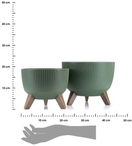 Sada 2 květináčů Rosa Linea zelená