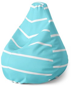 Sablio Sedací vak Pear Biele pruhy na modrej - 70 x 95 x 15 cm