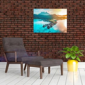 Sklenený obraz - Bora Bora (70x50 cm)