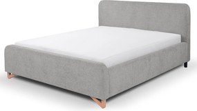 Posteľ Flamingo 180x200 cm, svetlo šedá štruktúrovaná tkanina