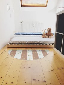 Koberec LIMA M044A krémový / ružový / zlatý polkruh