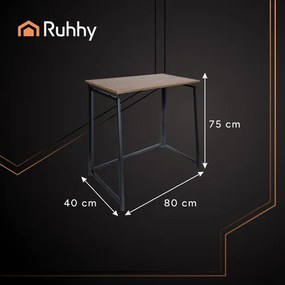 Skladací pracovný  stôl v loft štýle 80 x 45 cm čierna