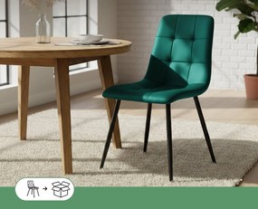 Čalouněná jídelní židle Nero lahvově zelená