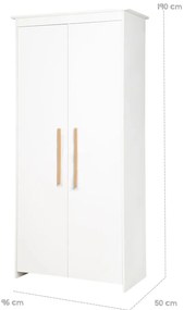 Biela detská šatníková skriňa 96x190x50 cm Lilo – Roba