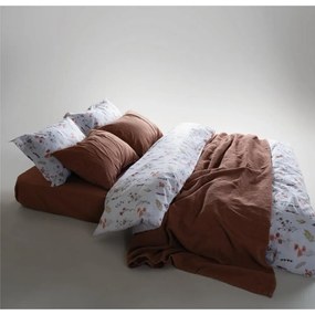 Biele obliečky na jednolôžko z bavlny Renforcé 140x200 cm Floral Dance Autumn – Mila Home Luxury