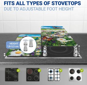 Kryty na sporák z tvrdeného skla v súprave 2 ks 52x30 cm Summer Meadow – Maximex