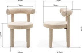 Jídelní židle PEDRO bouclé béžová