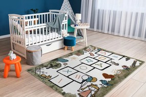 Dywany Łuszczów, Detský kusový koberec Fun Hop green, 160x220, viacfarebná, detská izba