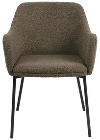 Hnedé čalúnené jedálenské kreslo s podrúčkami Melilla – House Nordic