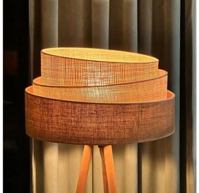 Duolla - Stojacia lampa YUTE TRIO 1xE27/15W/230V pr. 45 cm hnedá/šedá/béžová