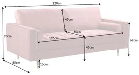 Sedacia súprava 41071 220cm Cozy - Zamat Starorúžová  - Komfort-nábytok