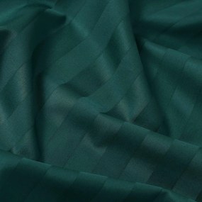 Goldea damašková napínacia plachta - tmavo zelené prúžky so saténovým leskom 80 x 200 cm