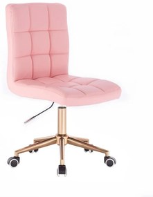 LuxuryForm DESIGN Stolička TOLEDO na zlatej podstave s kolieskami - ružová