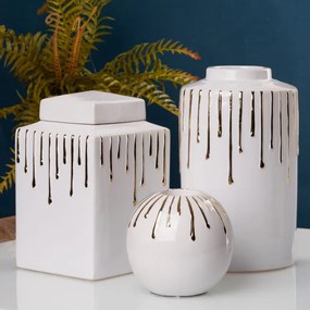 Nádoba LUIS 02 biela / zlatá