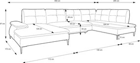 Sedacia súprava PORTO v tvare U