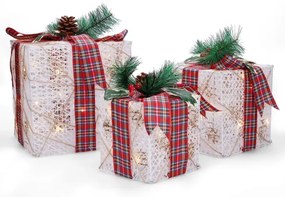 Brilagi - SADA 3x LED vonkajších vianočných dekorácií LED/230V IP44 darčeky