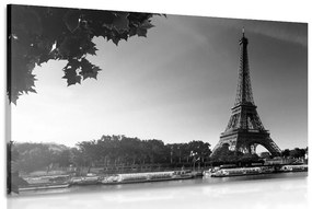 Obraz jesenný Paríž v čiernobielom prevedení - 120x80
