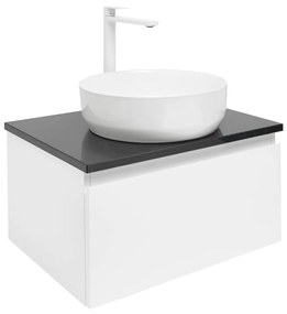 Kúpeľňová skrinka s umývadlom a kamennou krycí doskou SAT B-Way 59x30x45 cm biely lesk BWAY60WTKUB