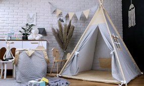 Detský kôš na hračky STARS - šedý/béžový