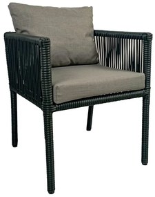 Sivá záhradná jedálenská súprava z umelého ratanu pre 6 Vera 2 – Floriane Garden