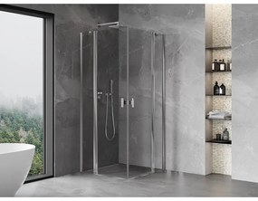 Mexen, Mexen Mist Duo sklápací sprchový kút 85 x 85 cm, priehľadný, chróm - 8A4-085-085-01-00